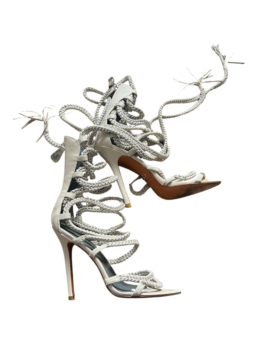 Monika Chiang IMENA WHITE LEATHER SANDALS, size 41